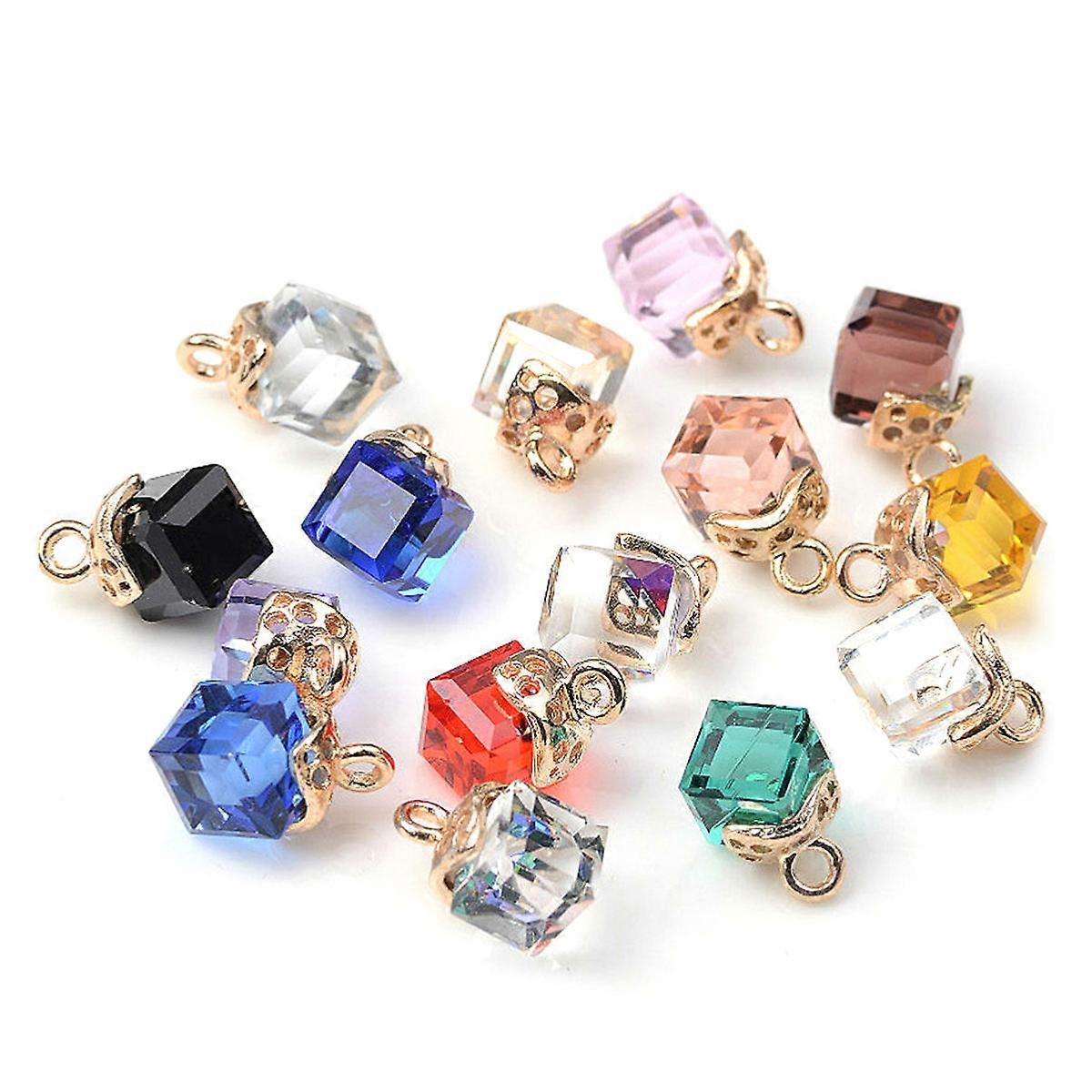 20pcs Crystal Charms Pendants for DIY Jewelry Necklace Earring Accessory Random Color