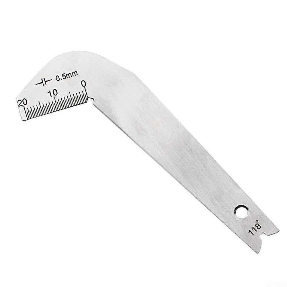 118 Degree Drill Bit Gauge Stainless Steel For Precision Angle Measurement Compatible With Standard Drill Bits
