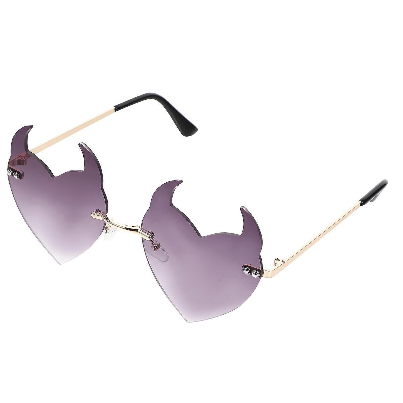 Chic Style Horn Shaped Decorative Eyewear For Men And Women Suitable For Daily Use 1 Set
