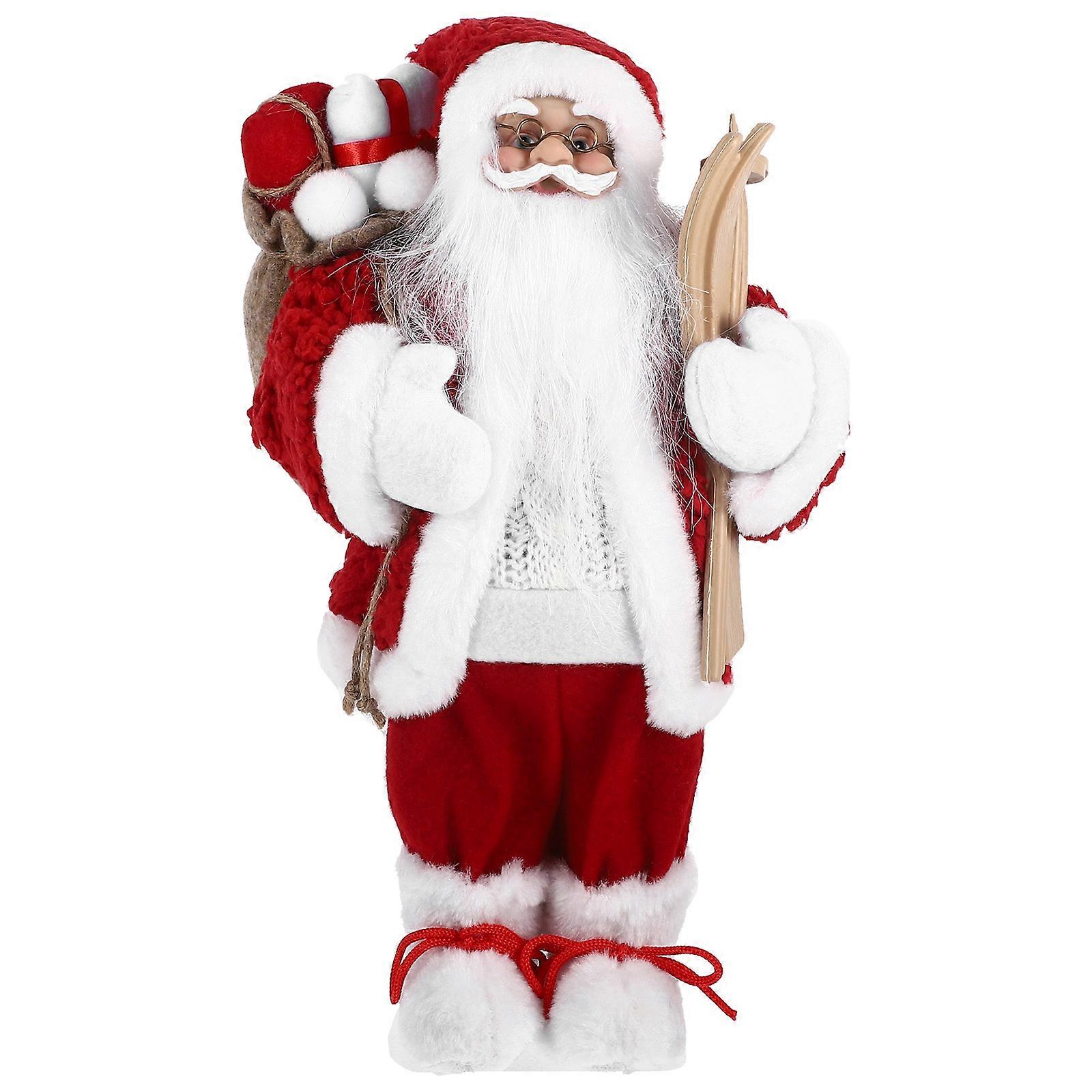 Santa Claus Ornament Statue For Christmas Party And Daily Decorating Red Fabric Material 30.00X16.50X12.00CM 1Pack