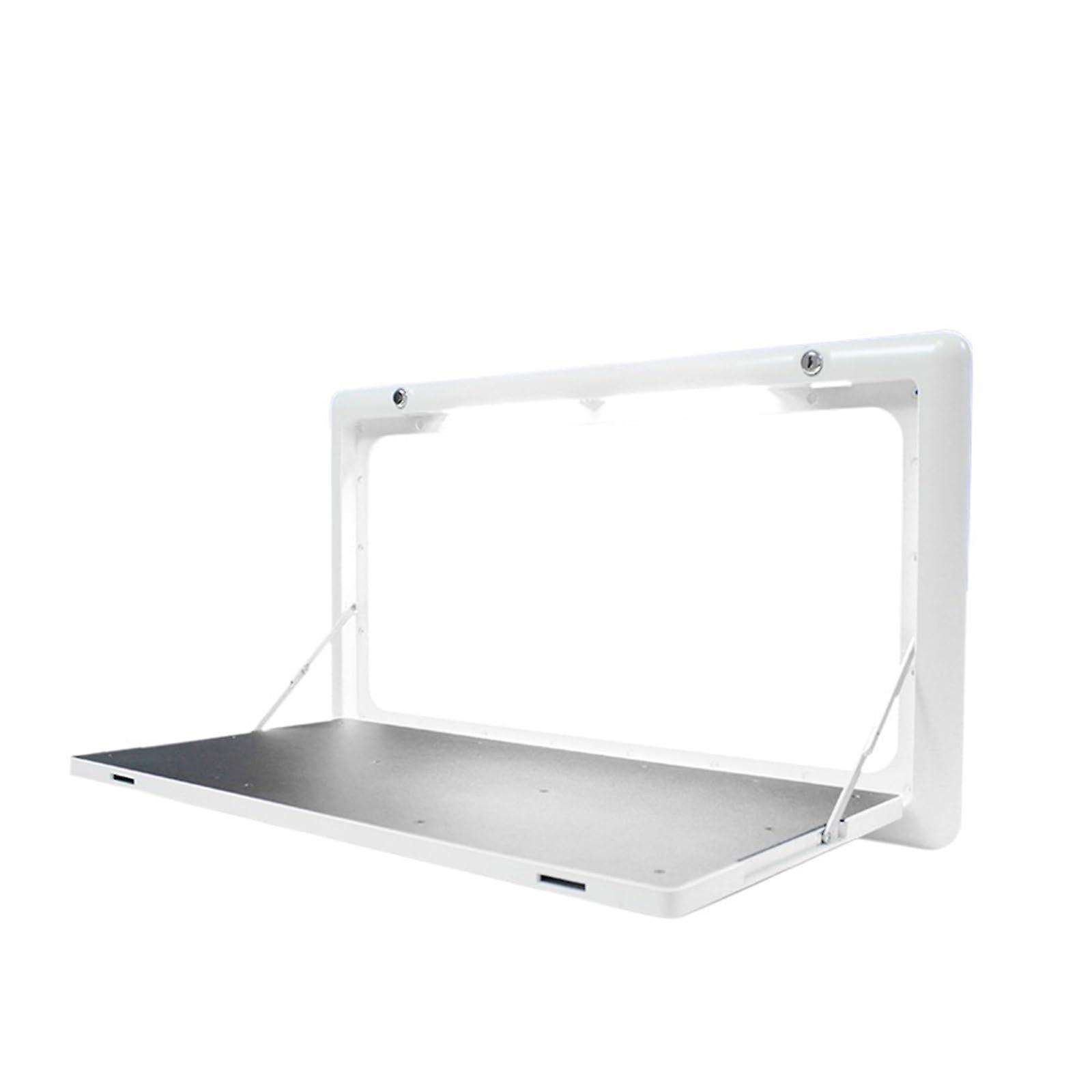 Caravan Camper External Folding Dining Table with Lock, 800 x 450 mm, Anti-Aging Material, White with LED Lighting