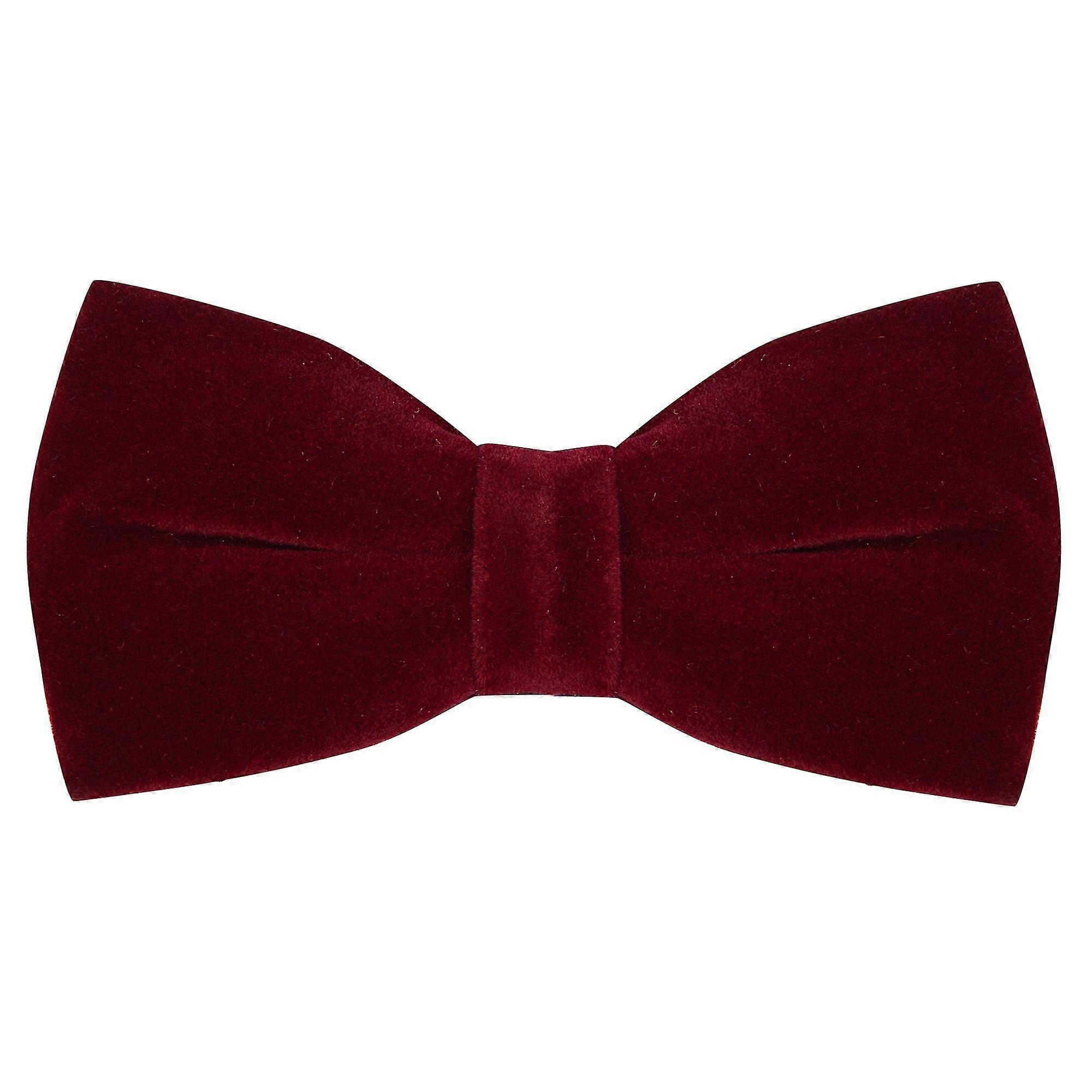 Bordeaux Red Velvet Bow Tie