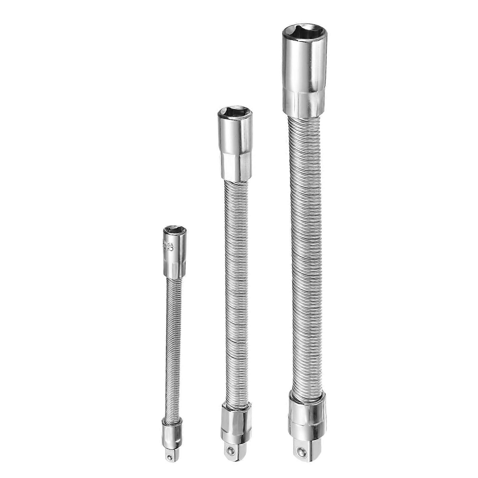 Flexible Socket Extension Set, High Torque Ratchet Adapters, 3-Piece Drive Head Adapter for Functional Repair Tasks