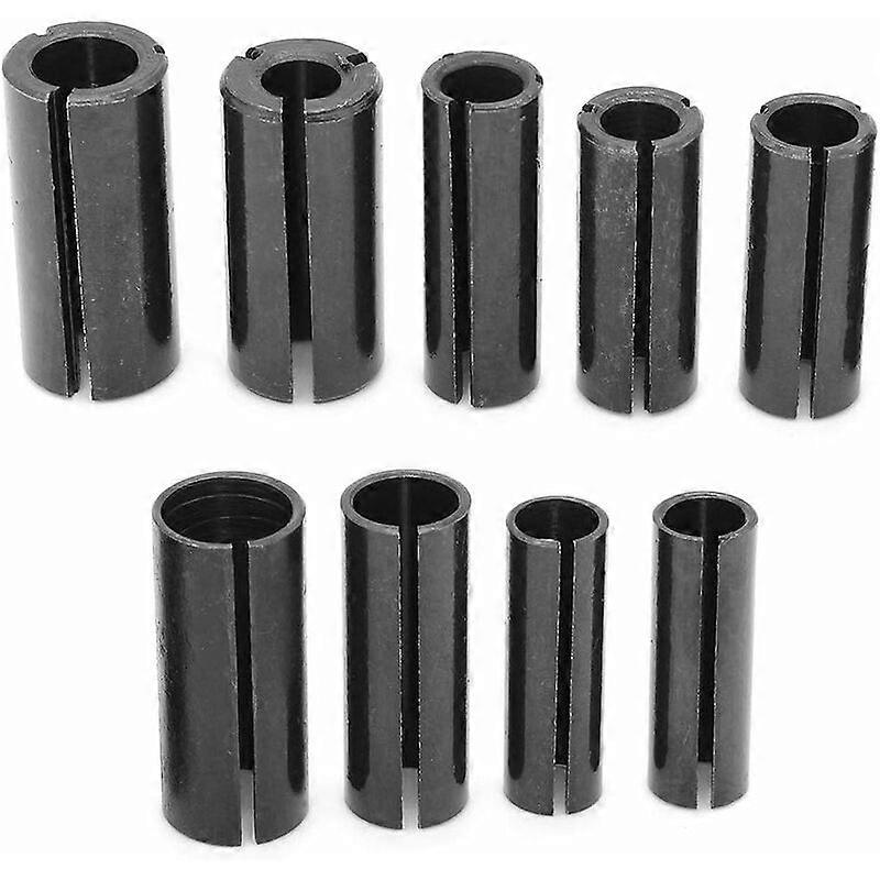 9Pcs Chuck Collet Adapter Router Bit High Precision Collet Adapter CNC Steel Collet Chuck for Electric Milling Cutter
