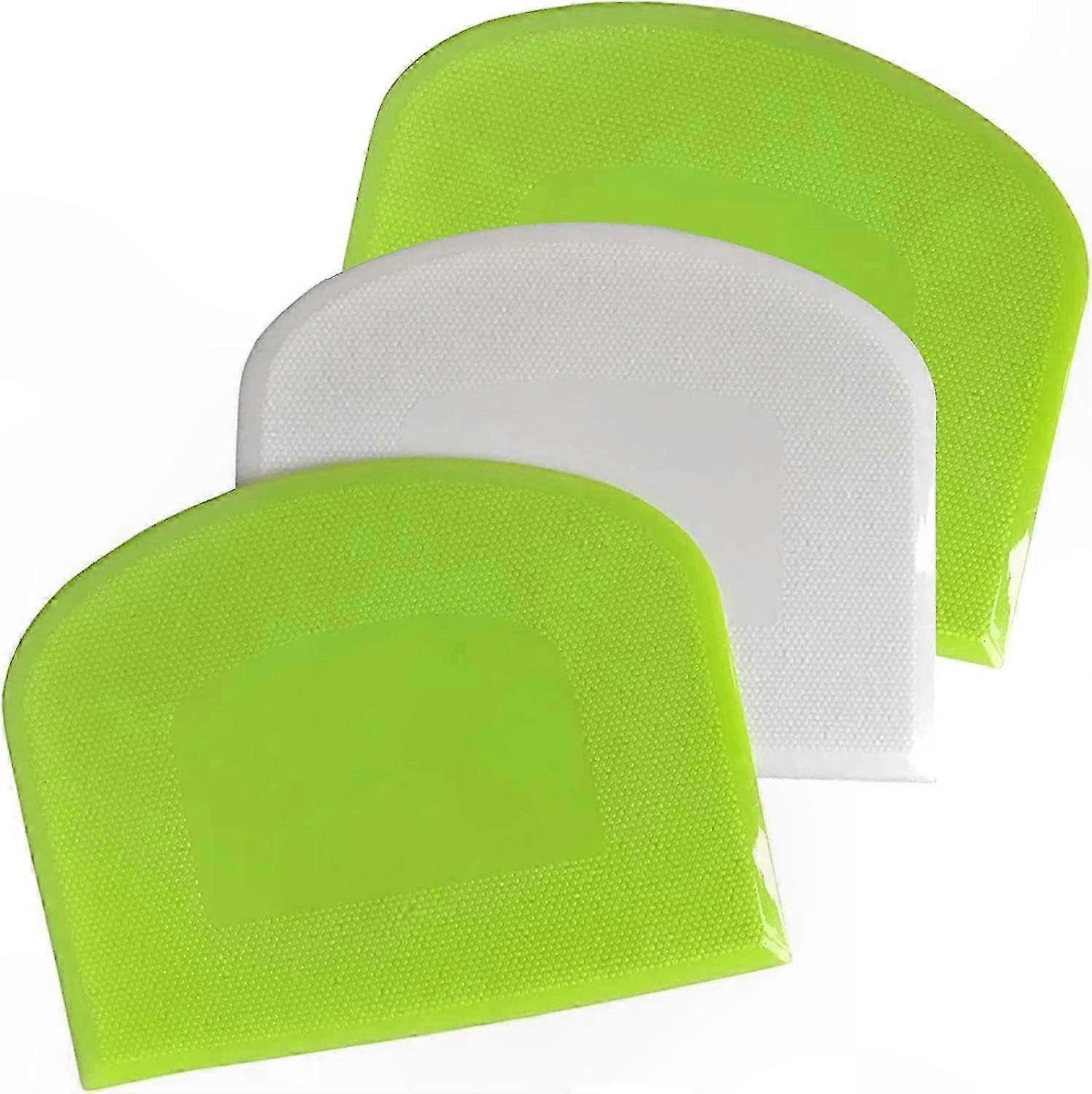 Kitchen Dough Scraper Set, 3-Pack Plastic Bowl Cutter for Baking Smooth Edges