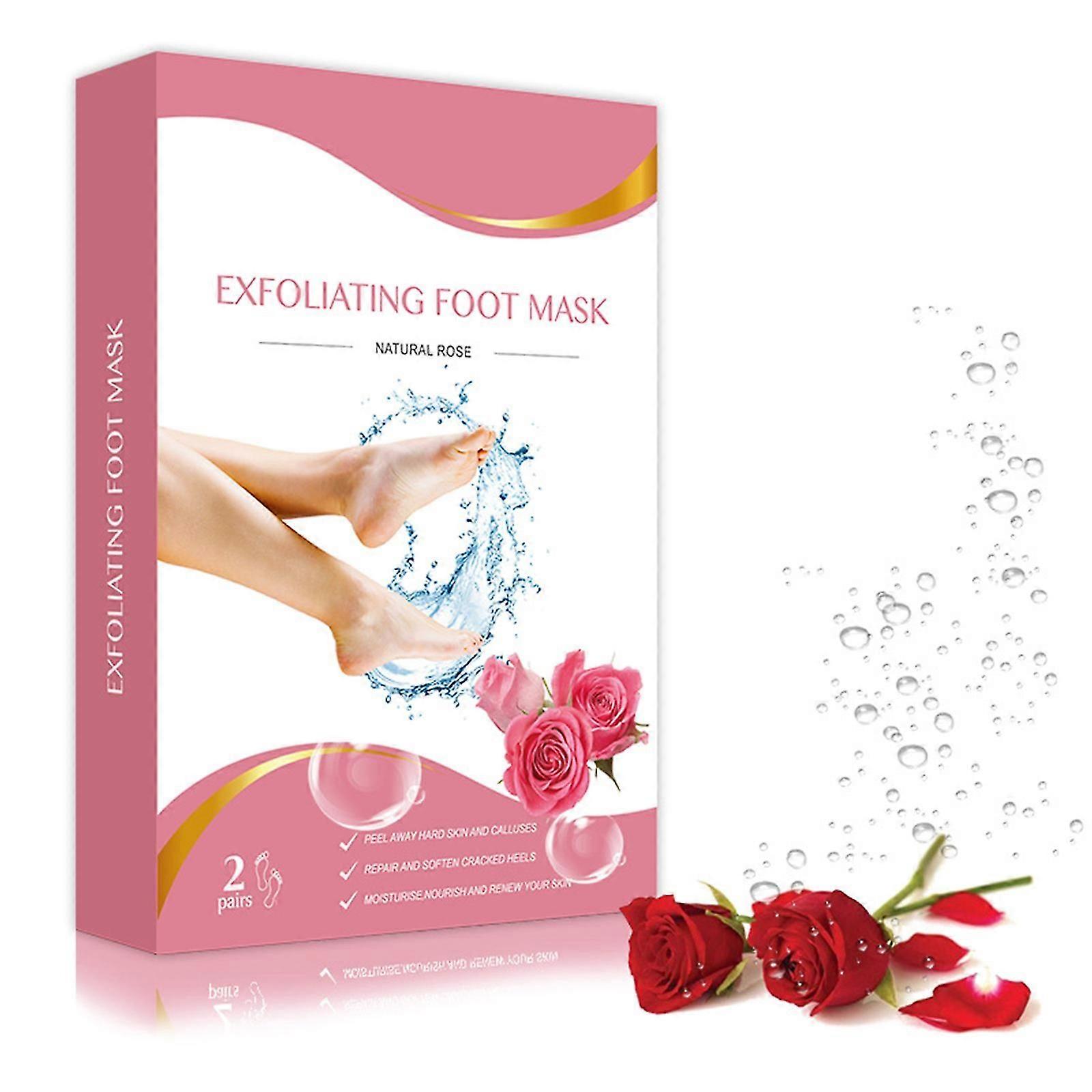硬い肌のための2ペアのフットピールマスク、古い肌のための角質除去フットピーリングマスク、ひび割れたヒールトリートメントソックス、プラントフォーミュラモイスチャライジングソックス