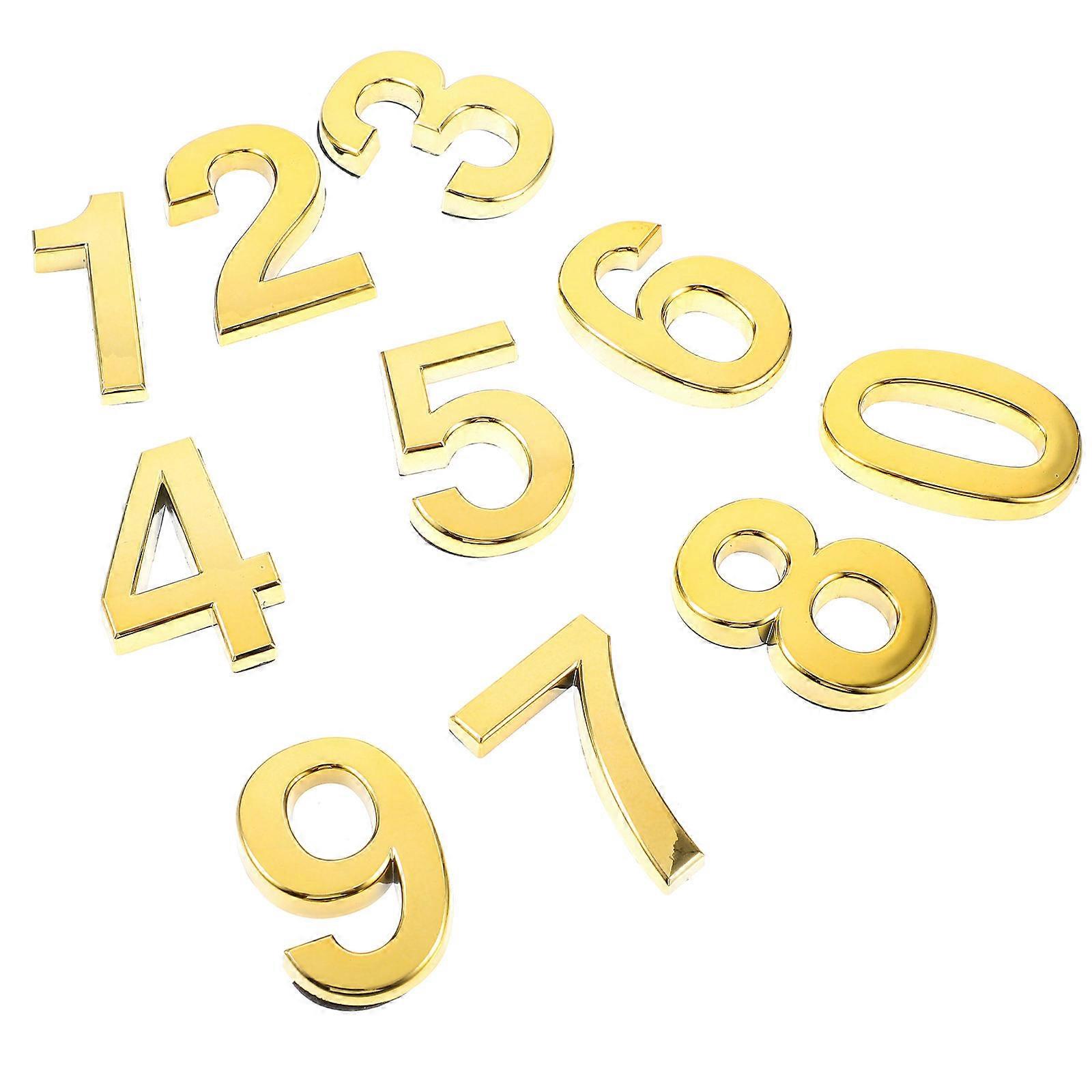Modern Golden Acrylic Door Numbers for House with Sleek Style and Wide Range Use 10pcs