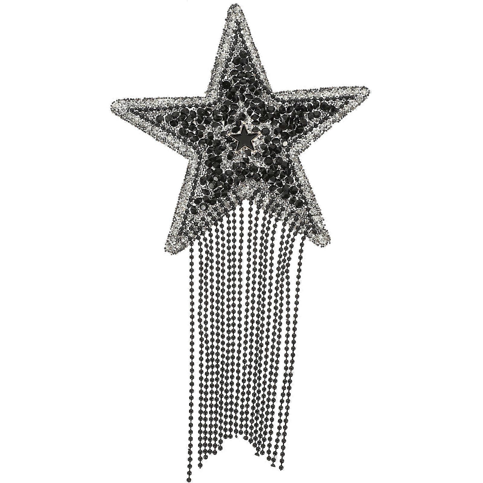 Rhinestone Star Shaped Iron On Decoration Patch For DIY Holiday 1Pack