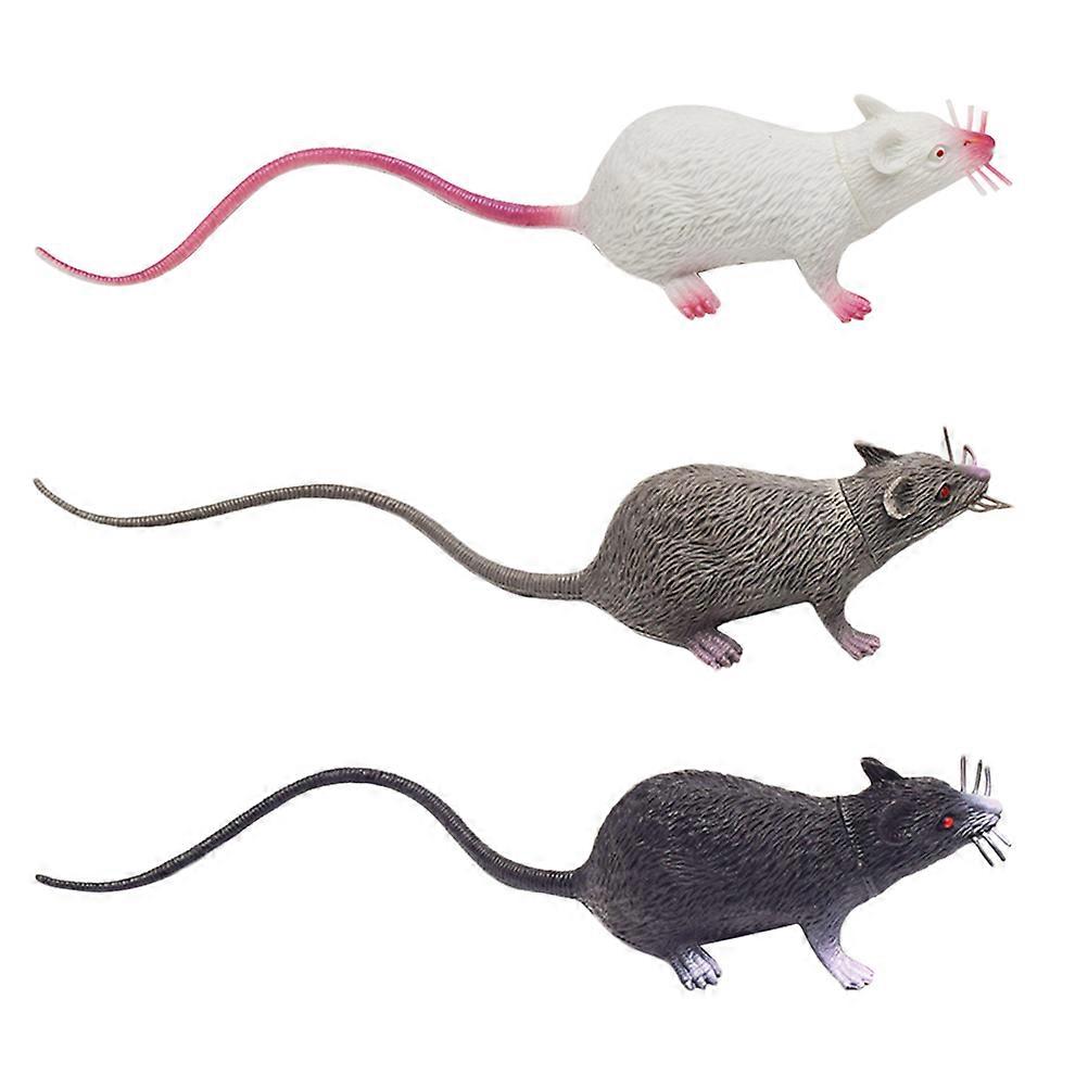 Realistic Prank Rat 3Set Halloween Prank Prop For Parties Assorted Color Eye-Catching Model