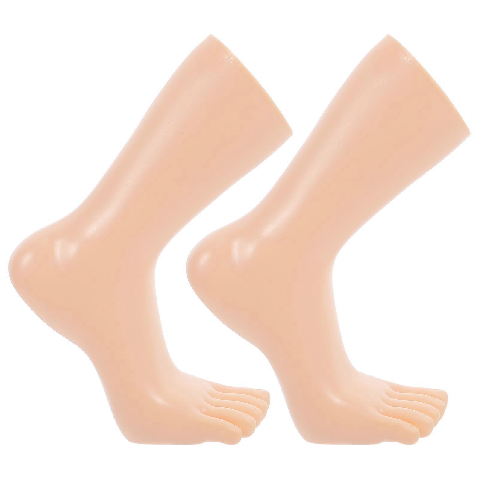 Realistic Foot Mannequin Sock Display Stand with Stable Base for Toe Socks and Anklets – Fake Foot Model for Retail Store Presentation