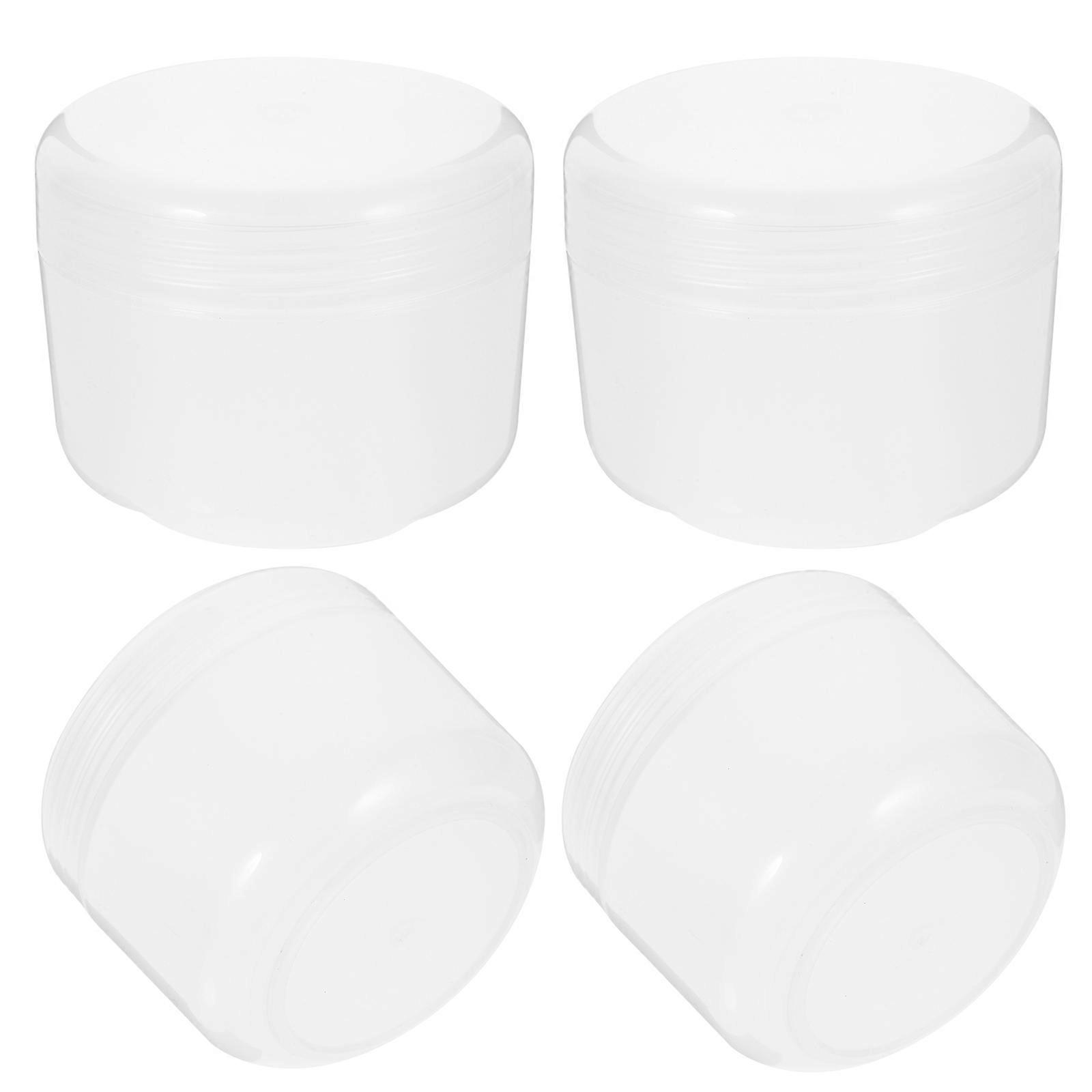 Transparent Cream Container for Storage 4Pcs Refillable Lotion Jars with Lid
