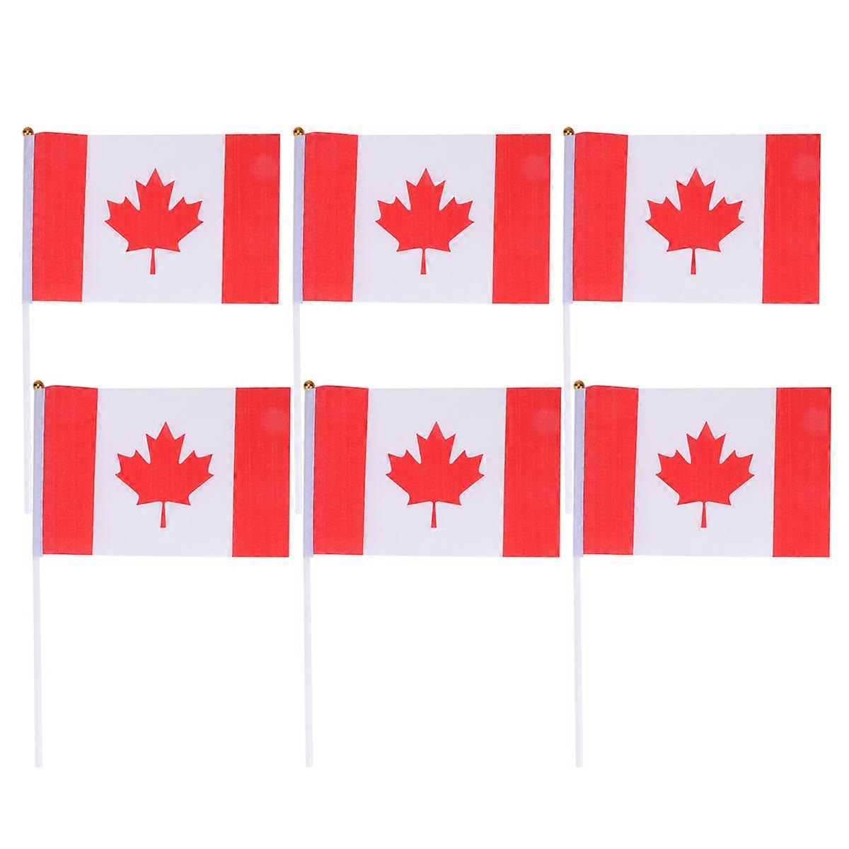 Hand Held Canada Flag 20Pcs Multi Color Stick Flags For Event Support Ideal For Parties And International Events