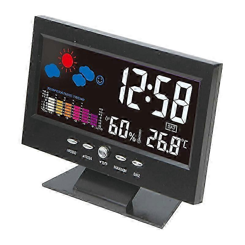 Temperature and Humidity Colour Screen Desk Clock, Wireless