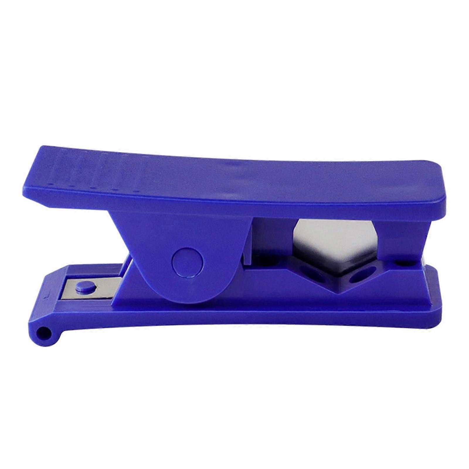 Tube cutter with ergonomic design for comfortable use by electricians, DIY enthusiasts, and household users, blue.