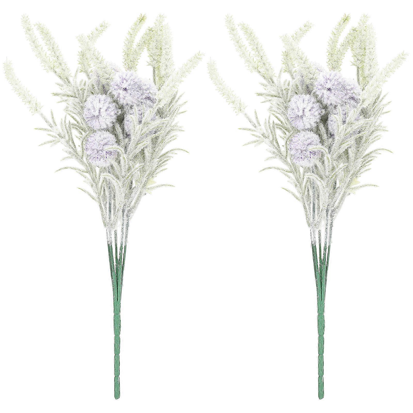 Simulation Dandelion 2Pcs Violet Plastic Photo Prop Featuring Lifelike Visuals and Decor Use