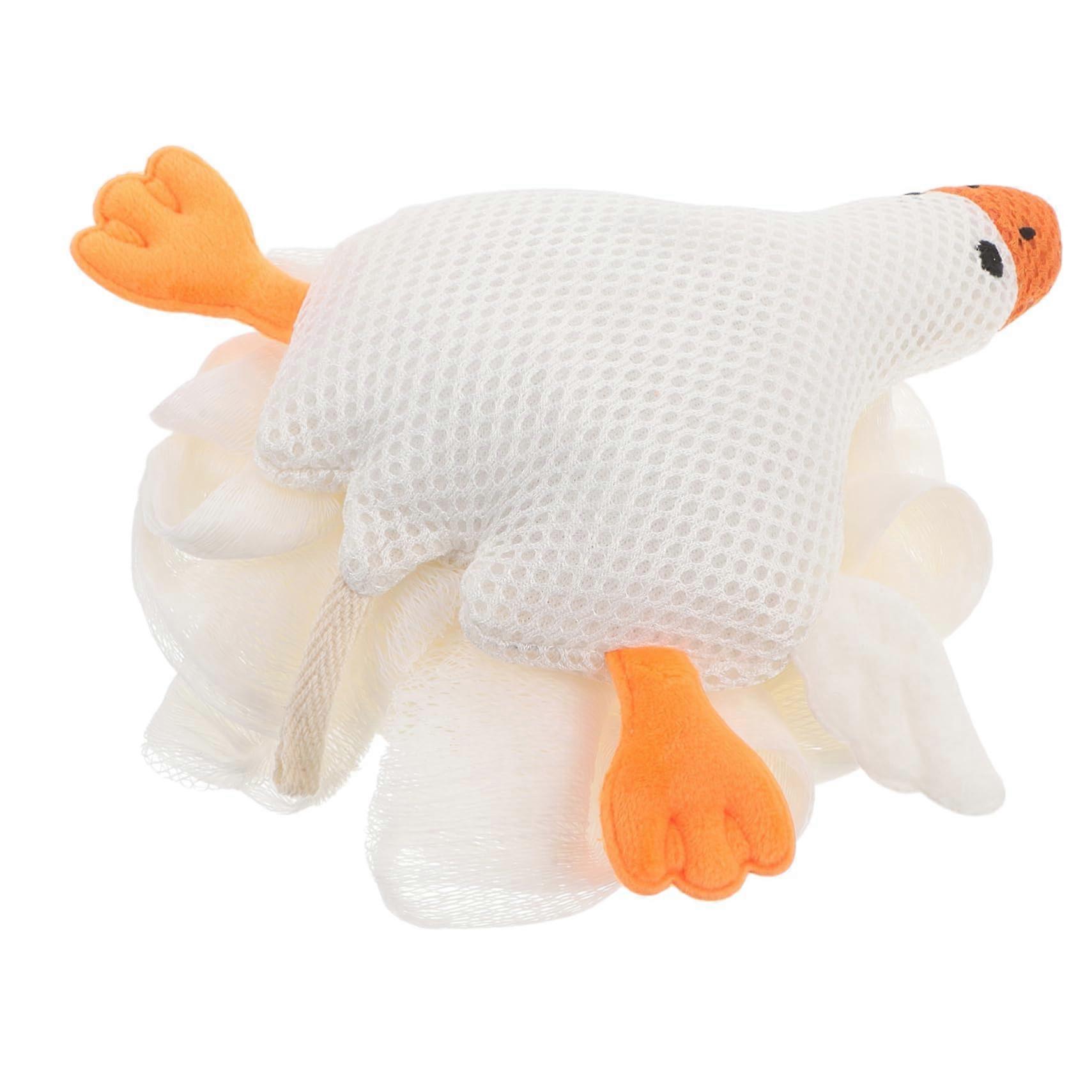 Bath Loofah Goose-Shape Oversized Soft Body Wash Scrubber, Mesh Sponge Compatible, Exfoliating Bath Cleaning