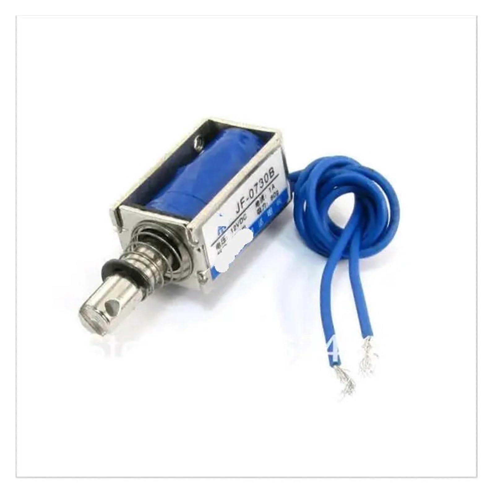 JF0730B DC 12V 1A 10mm Stroke 0.8N 80g 0.2LB Force Push Type Open Frame Solenoid Electromagnet Motor Starters