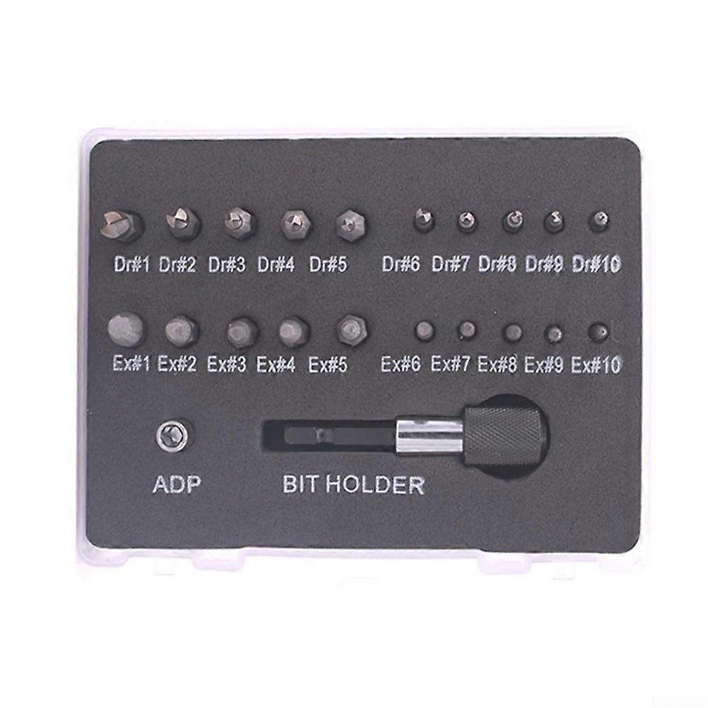 Screw extractor with extension bit holder, 22piece tool set for quick removal of damaged screws
