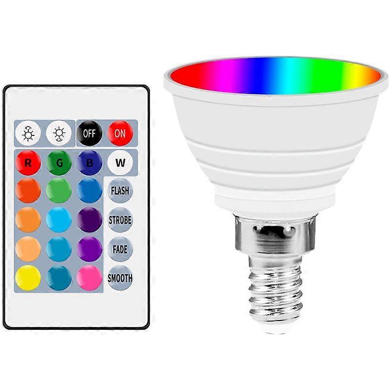 E14 3W RGB LED Bulb + Cool White Color Changing Spotlight Bulb with Remote Control