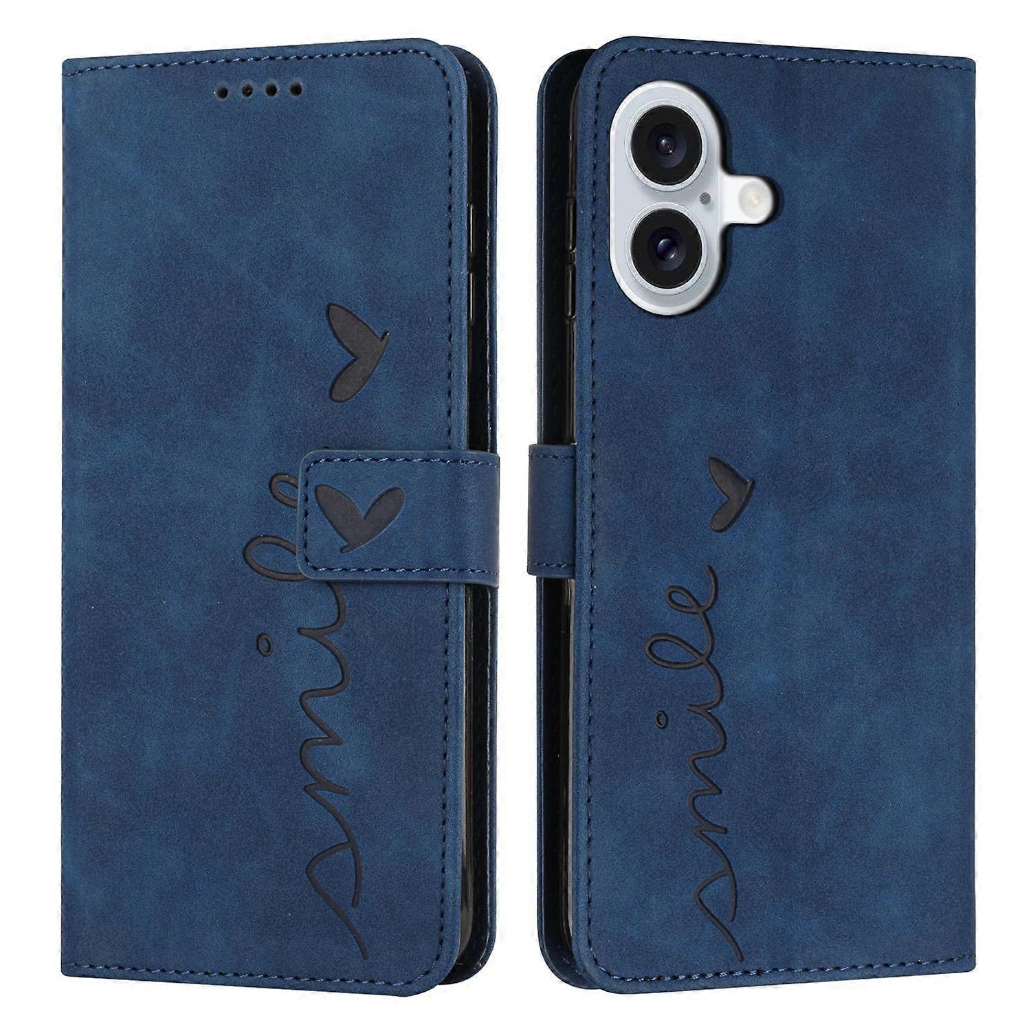 Long Lanyard Heart Leather Case For iPhone 17