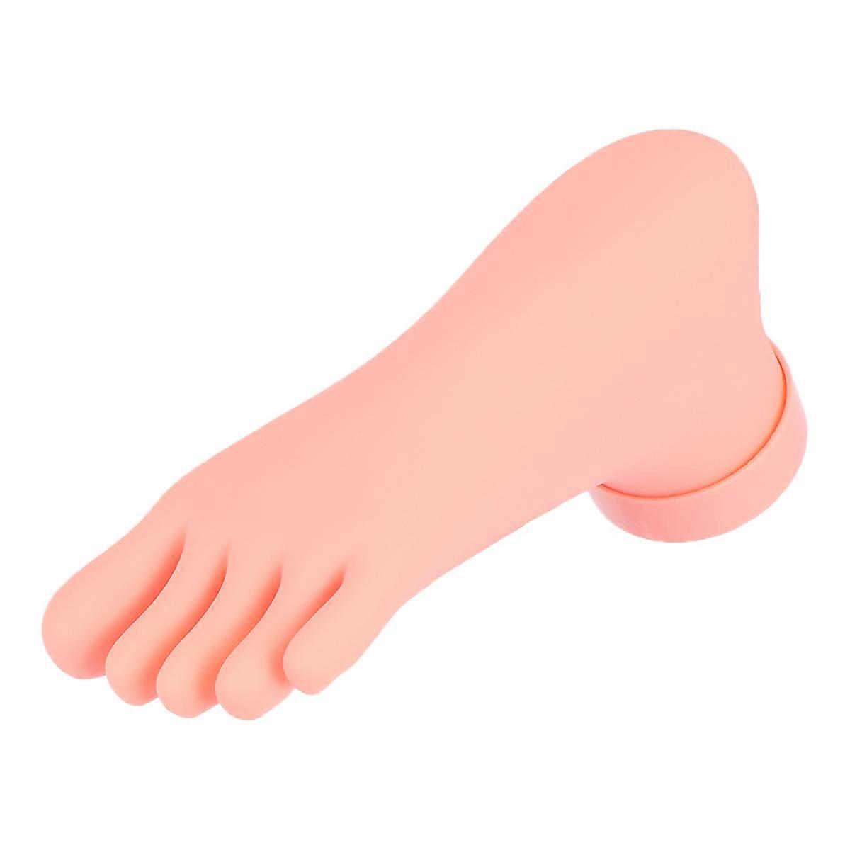 Practice Nail Foot Tool Nail Art Practice Right Foot Model Manicure Practice Foot Model Beige Manicure Training 1Pc