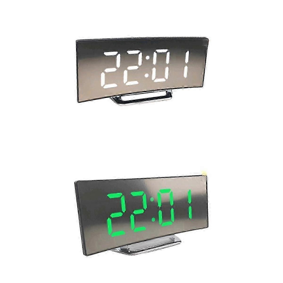 2Color Ultra Large LED Display Screen Digital Mirror Alarm Clock hr