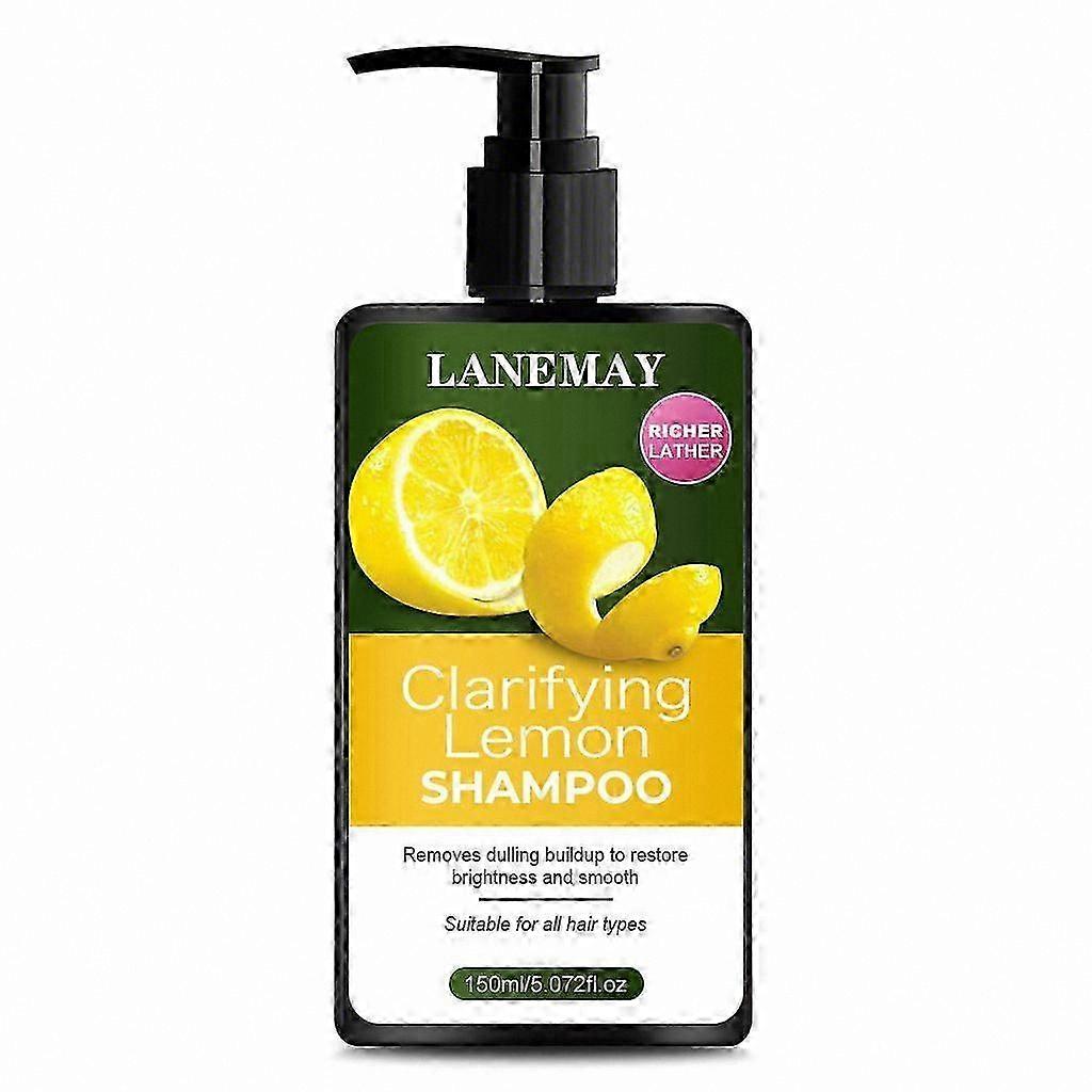 Lemon Clarifying Shampoo for Oil Control and Frizz Reduction, Deep Nourishment for Brightness and Shine