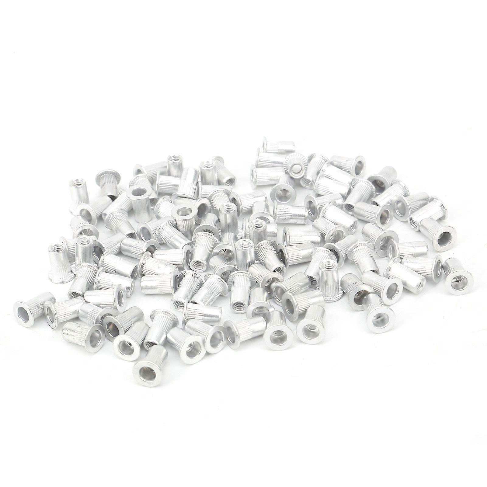 100Pcs Pull Riveting Nuts Aluminum Flat Head Vertical Hardware Accessories WJ30045M4