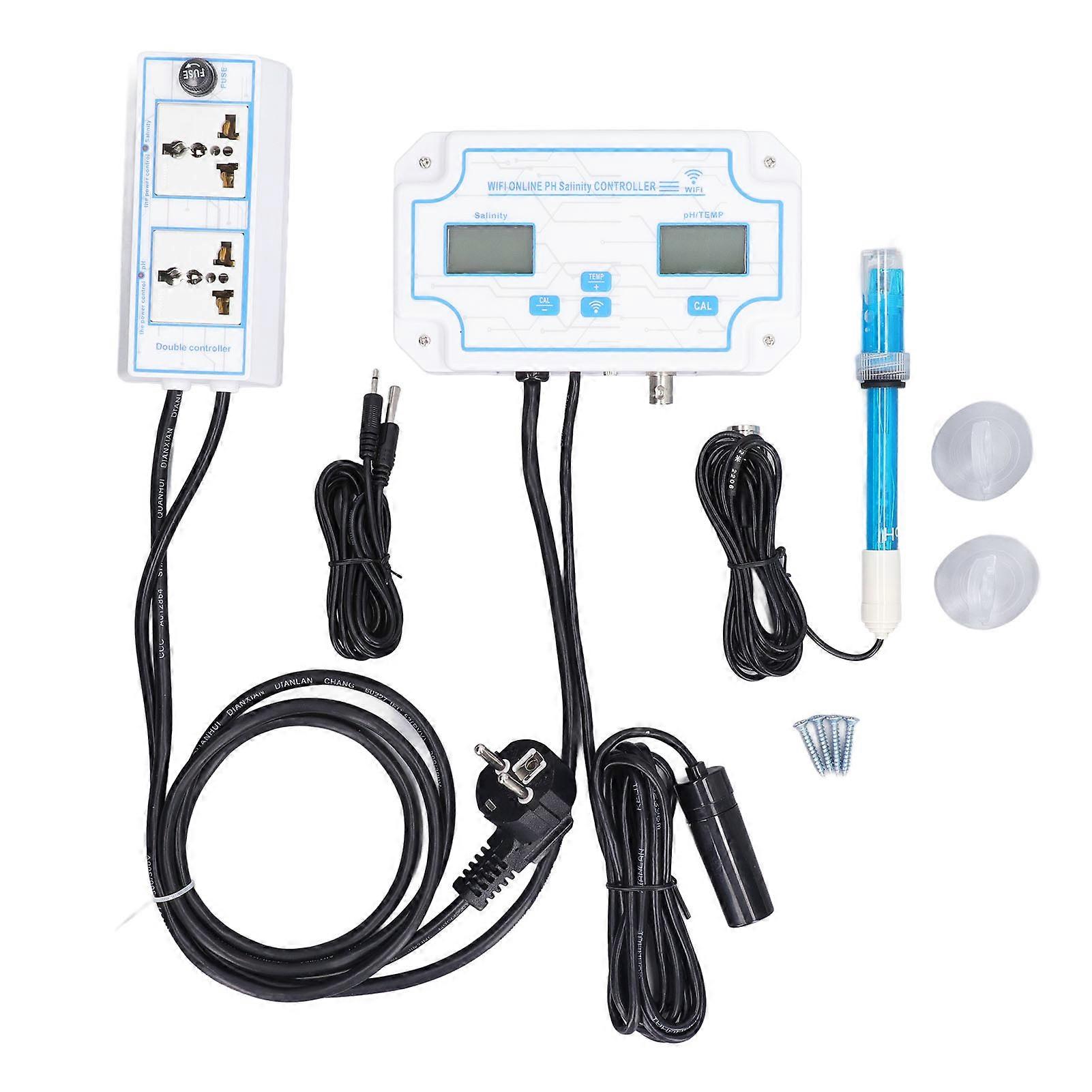 Water Quality Tester Multifunctional Temperature Salinity PH Testing Meter for Aquaculture