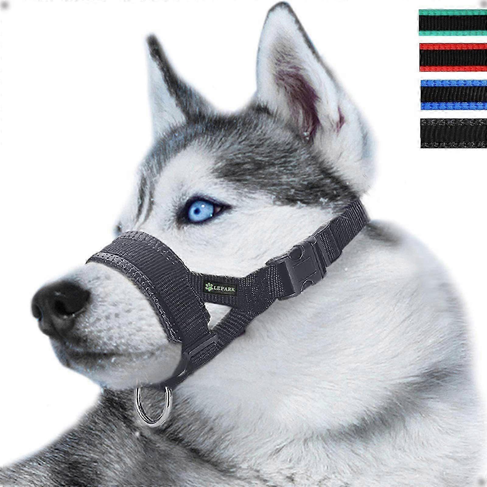 Head Strap Dog Muzzle Prevent From Taking Off By Paws For Small, Medium And Large Dogs S black