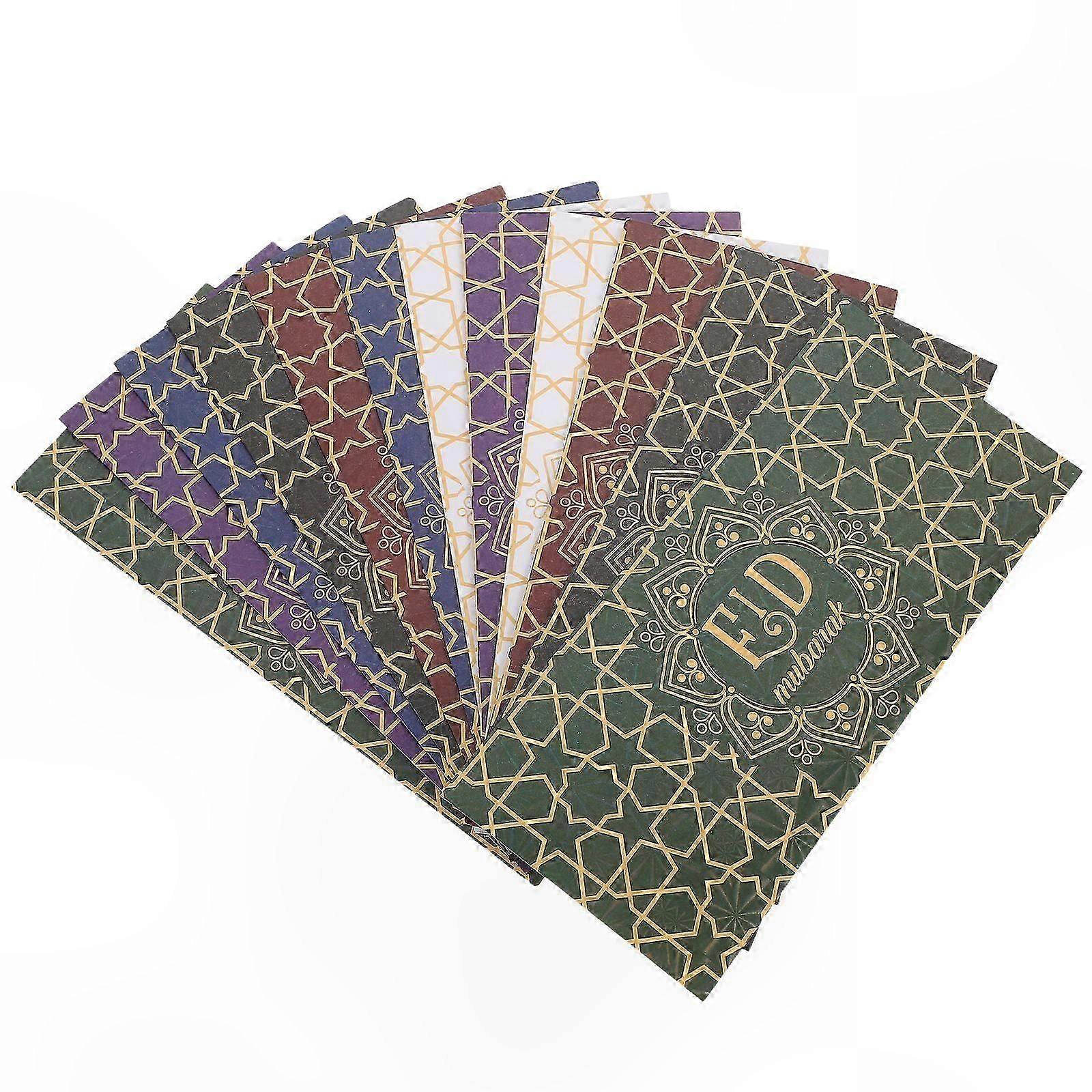 12-Pack Eid Mubarak Celebration Envelopes Assorted Festive Designs