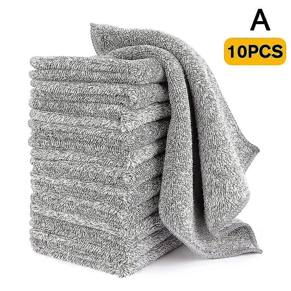 10pcs / 20pcs竹炭繊維ディッシュタオル家庭用クリーニングツール
