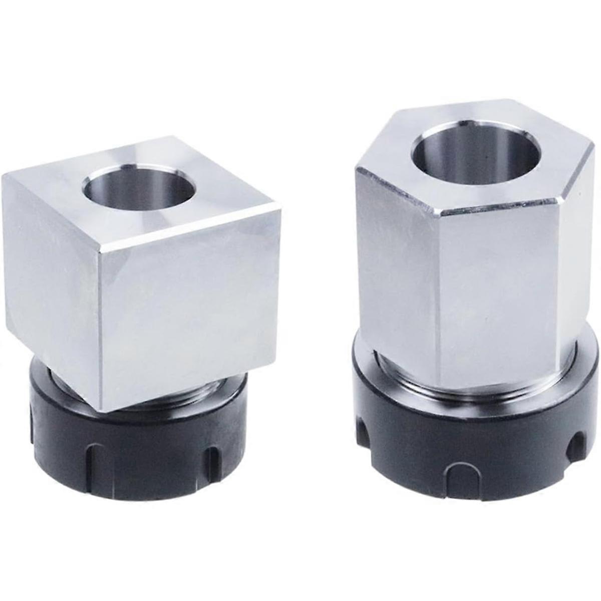 -32 Square and Hex Collet Chuck Block Set, Fit for Milling Machine, Workholding Holder for CNC Lathe Engraving Cutting