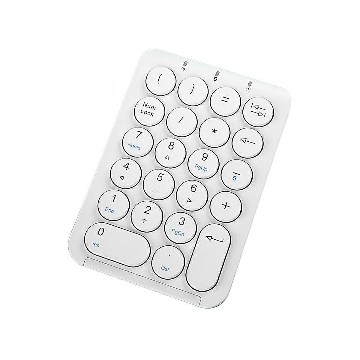Wireless Number Pad Bluetooth Numeric Keypad Round Keycaps Numpad 22 Keys Rechargeable Number Keybo