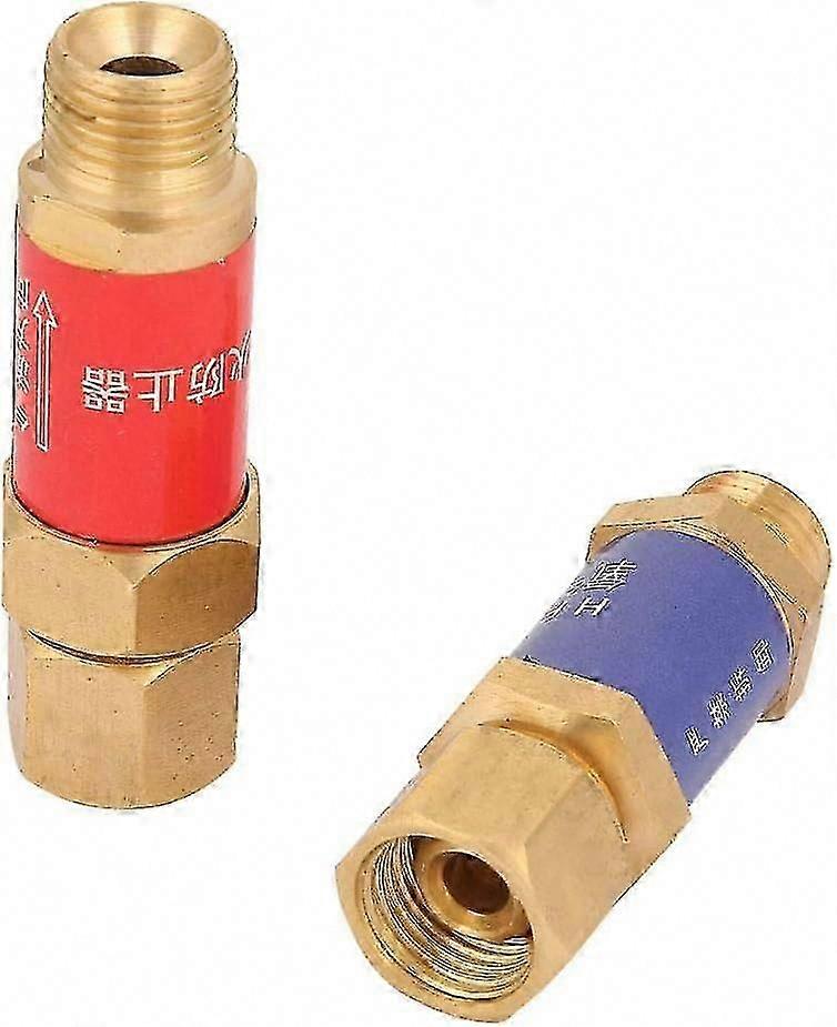 Oxygen Acetylene Flashback Arrestors Set, 1 Pair Check Valve for Oxygen & Fuel Gas M16*1.5 HF-2 - q37/YY