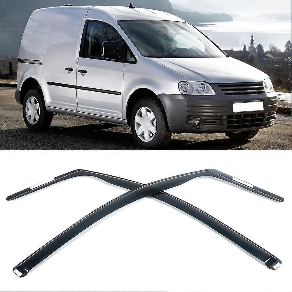 2pcs Tawny Front Window Visor 1.8mm Wind Rain Deflector for Caddy 2004-2015