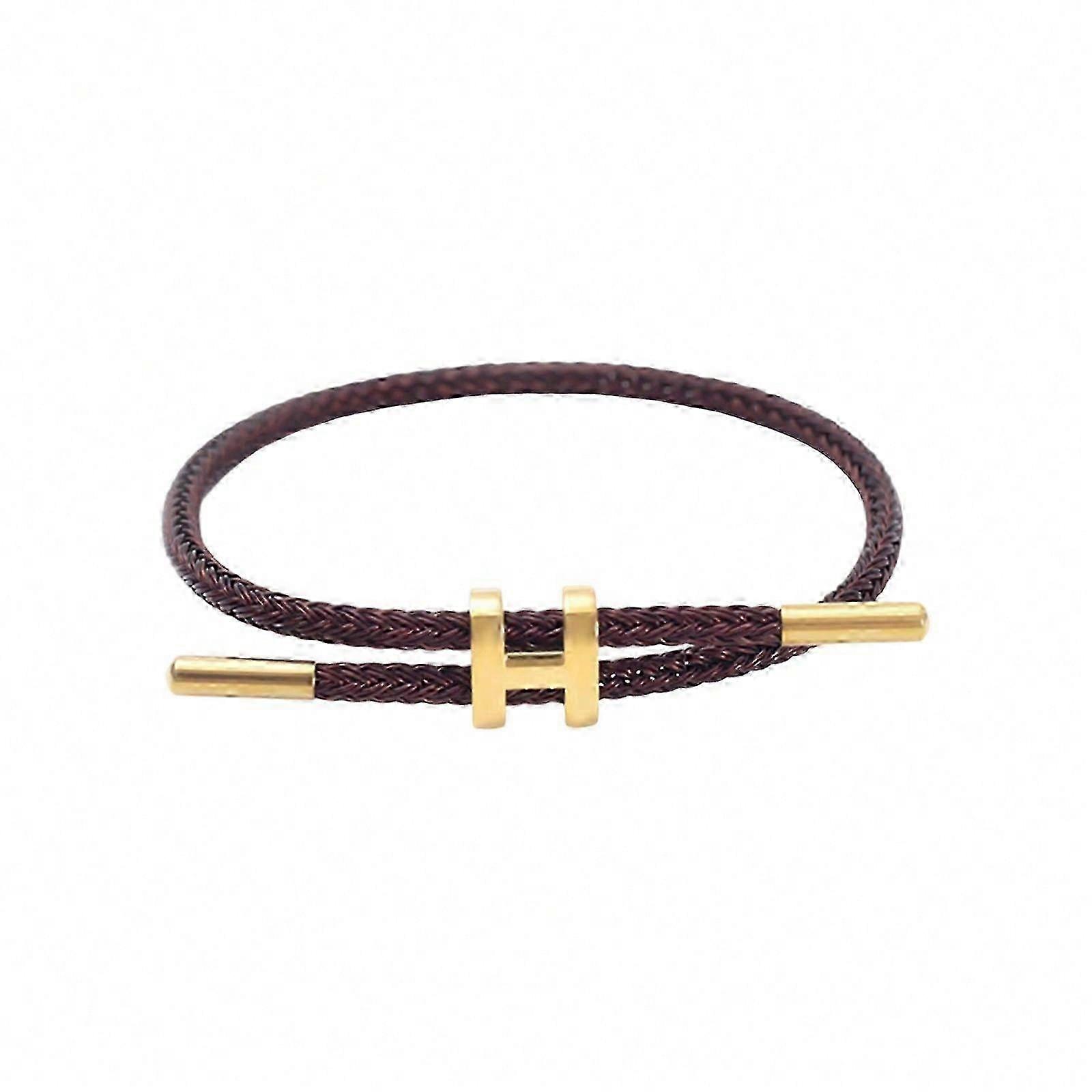 Women's Adjustable Stainless Steel Bracelet with Polished H Buckle - Perfect for Special Occasions