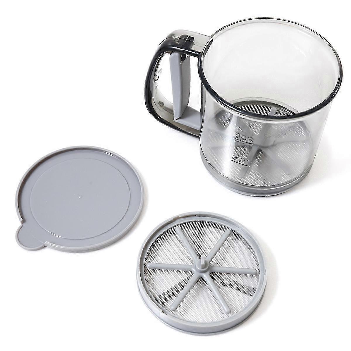 Semi-Automatic Flour Sifter with Transparent Non-Stick Sieve - Essential Baking Tool for Your Kitchen