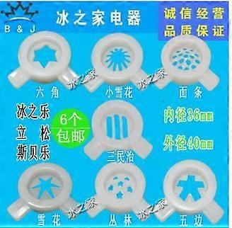 6pcs Ice Cream Nozzle Modeling Caps for Ice Cream Machines Spare Parts Plastic Nozzle Lids Styling Hat Making Accessories