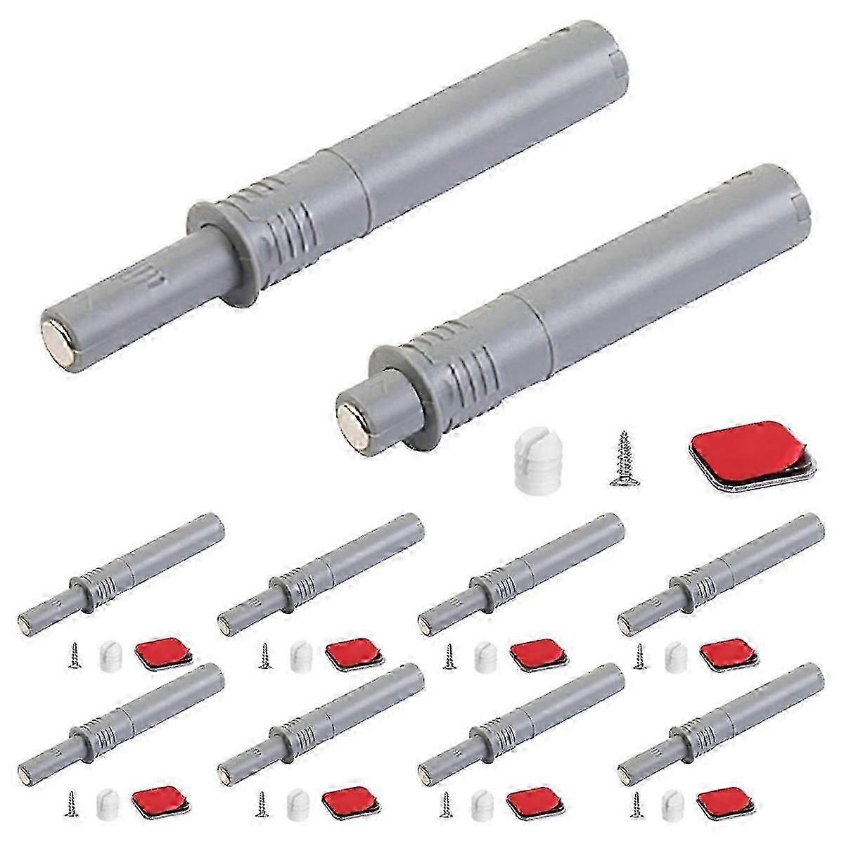 10-Pack Push-to-Open Cabinet Hardware with Latches & Locks for Hidden Doors, Touch Latch & Catch Release Mechanism for Easy Drawer Opening
