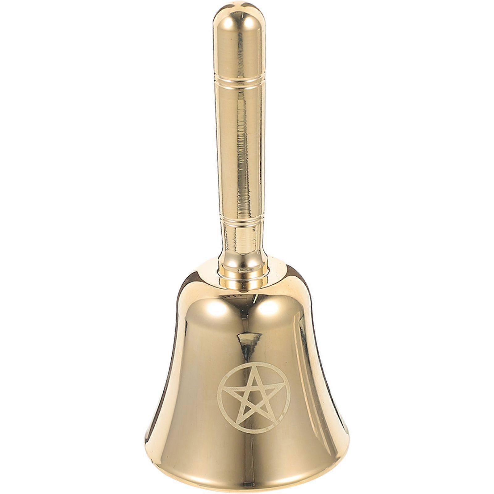 제단 벨 오각형 핸드 헬드 벨 금속 핸드 헬드 벨 타로 의식 종 점술 벨