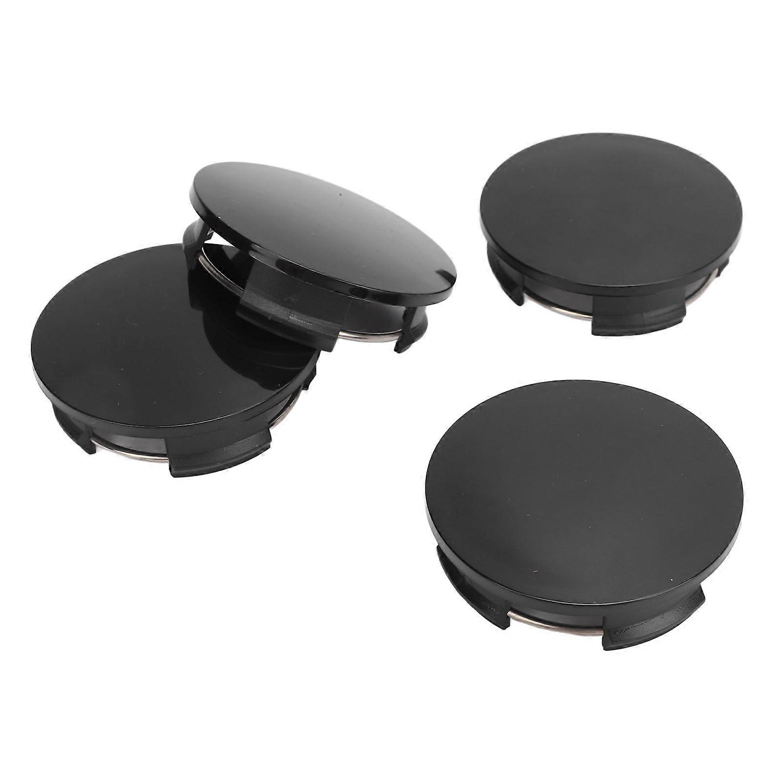 4pcs Wheel Center Caps Plastic Universal Carbon Fiber Style Center Hub Cap Cover with Metal Clamps 57mm Outer Diameter