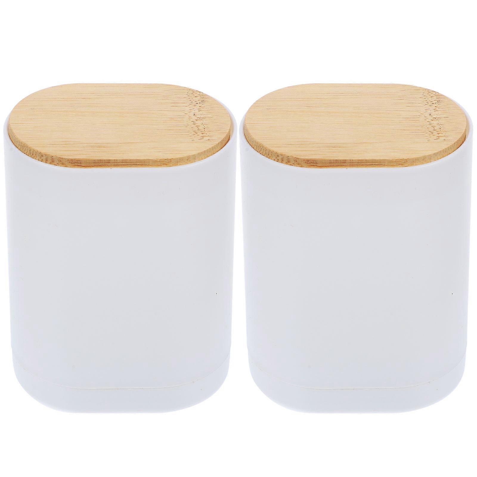 White Pressing Type Automatic Toothpick Box for 4Pcs Convenient Storage