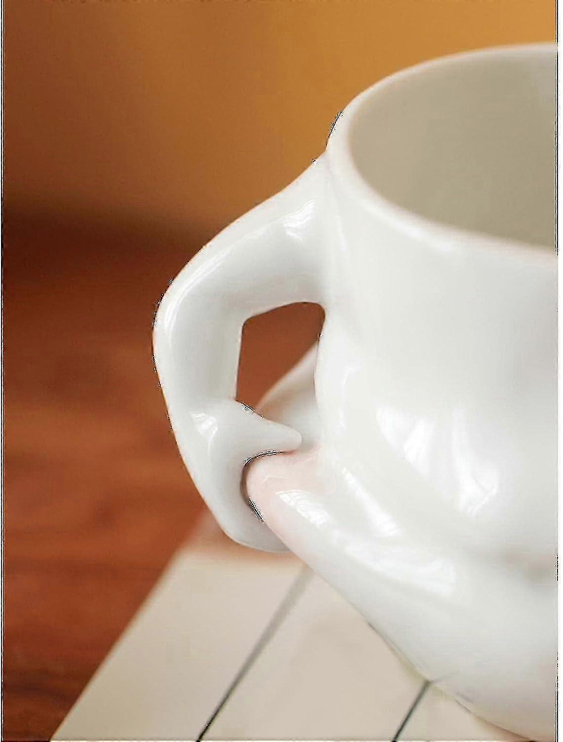 Creative Mug with Cartoon Pinch Belly Design Suitable for Hot and Cold Drinks