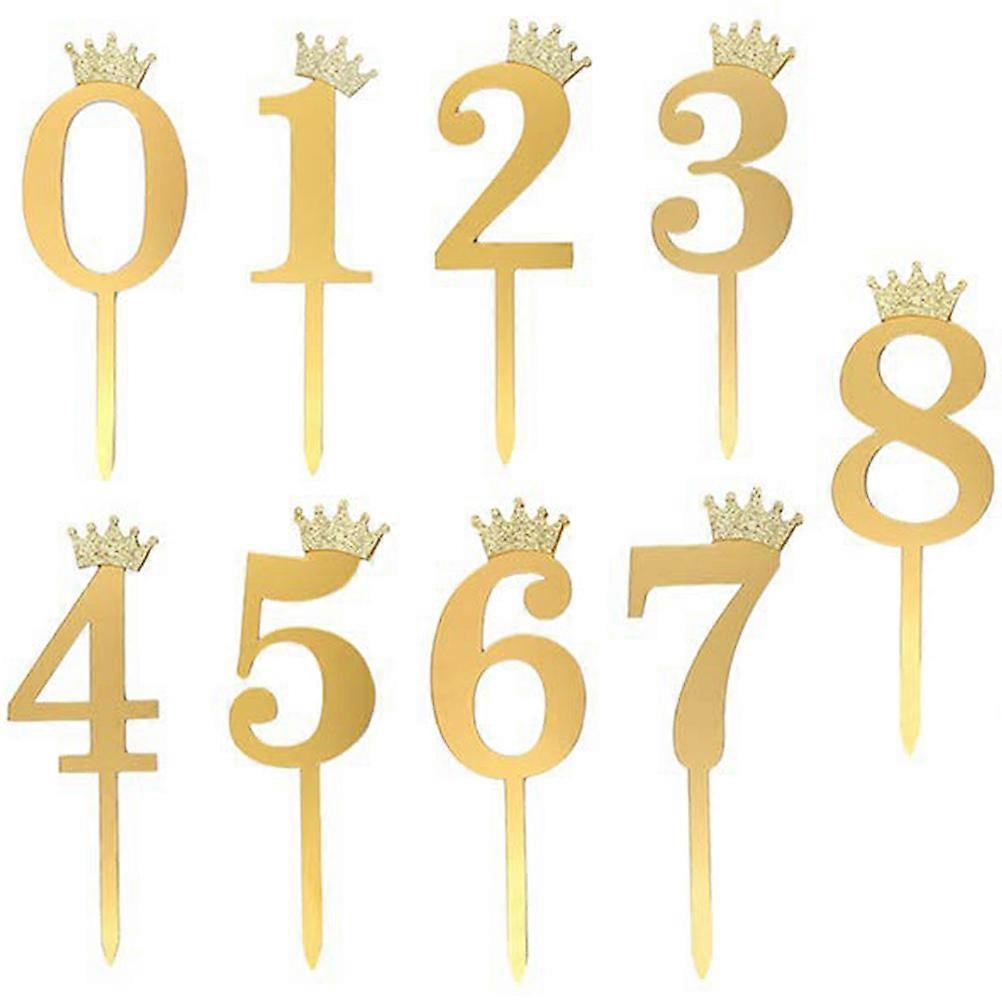 Egg Cake Insert 10Pcs Numbers Cupcake Toppers for Party Decor