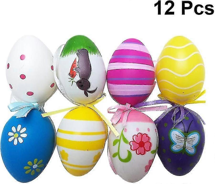 12pcs Easter Egg Decorating Easter Eggs Pendant Easter Egg Hanging Easter Hanging Decorations