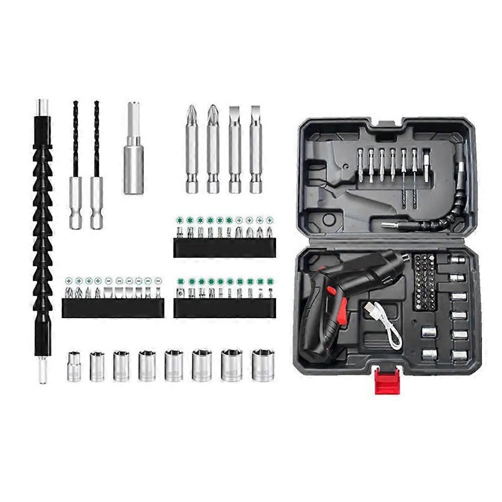 Electric Screwdriver Rechargeable for Diy Office Tool Plastic with Copper Core Motor 1Set
