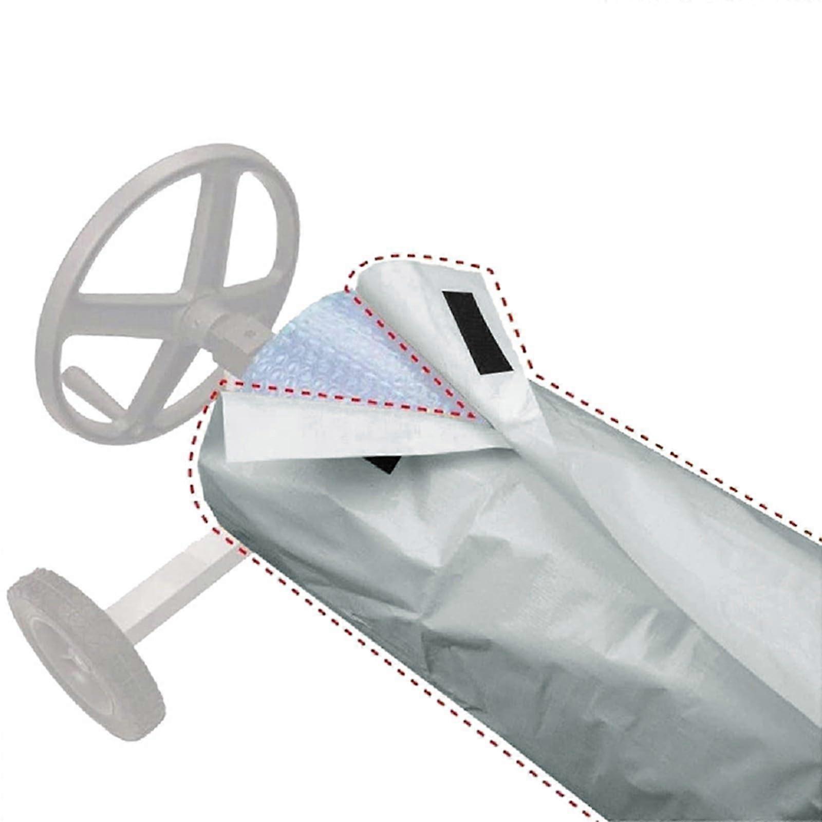 Swimming Pool Solar Blanket Reel Gray Roller, Winter Summer Cover, Compatible With Standard Pool Sizes