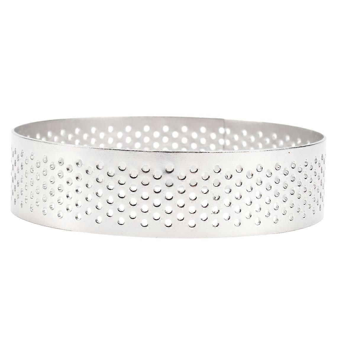 Mold Rings For Cooking Quiche Baking Mold Perforated Ring Design Baking Cakes And Desserts Silver 2cm Height 1Set