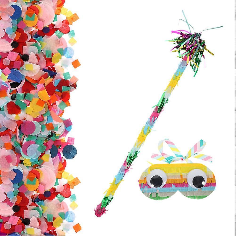 Pinata Stick Prop Paper Set for Party Games 3Sets Assorted Color Paper Material